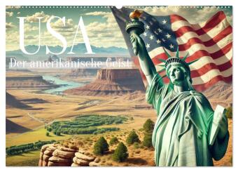 Naptár/Határidőnapló USA - Der amerikanische Geist (Wandkalender 2027 DIN A2 quer), CALVENDO Monatskalender Calvendo