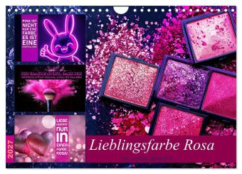 Naptár/Határidőnapló Lieblingsfarbe Rosa - mit coolen Sprüchen (Wandkalender 2027 DIN A4 quer), CALVENDO Monatskalender Calvendo