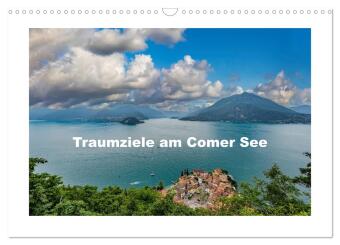 Naptár/Határidőnapló Traumziele am Comer See (Wandkalender 2027 DIN A3 quer), CALVENDO Monatskalender Calvendo