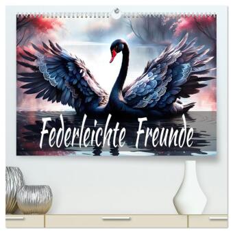 Kalendář/Diář Federleichte Freunde (hochwertiger Premium Wandkalender 2027 DIN A2 quer), Kunstdruck in Hochglanz Calvendo