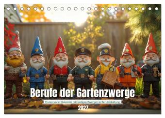 Naptár/Határidőnapló Berufe der Gartenzwerge (Tischkalender 2027 DIN A5 quer), CALVENDO Monatskalender Calvendo