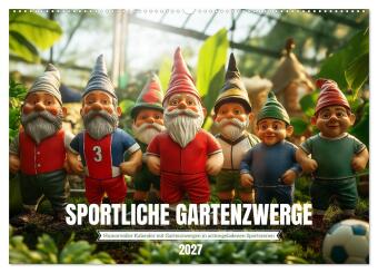 Kalender/agenda Sportliche Gartenzwerge (Wandkalender 2027 DIN A2 quer), CALVENDO Monatskalender Calvendo