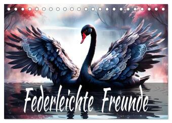 Naptár/Határidőnapló Federleichte Freunde (Tischkalender 2027 DIN A5 quer), CALVENDO Monatskalender Calvendo