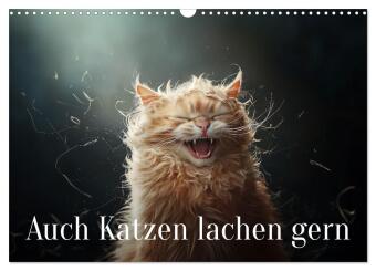 Kalender/Terminbuch Auch Katzen lachen gern (Wandkalender 2027 DIN A3 quer), CALVENDO Monatskalender Calvendo