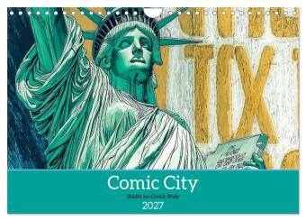 Naptár/Határidőnapló Comic City (Wandkalender 2027 DIN A4 quer), CALVENDO Monatskalender Calvendo