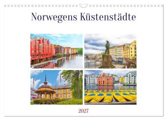 Kalender/Terminbuch Norwegens Küstenstädte (Wandkalender 2027 DIN A3 quer), CALVENDO Monatskalender Calvendo