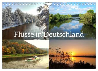 Naptár/Határidőnapló Flüsse in Deutschland (Wandkalender 2027 DIN A4 quer), CALVENDO Monatskalender Calvendo