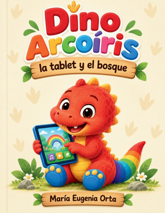 Libro Dino Arcoíris, la tablet y el bosque Maria Eugenia Orta
