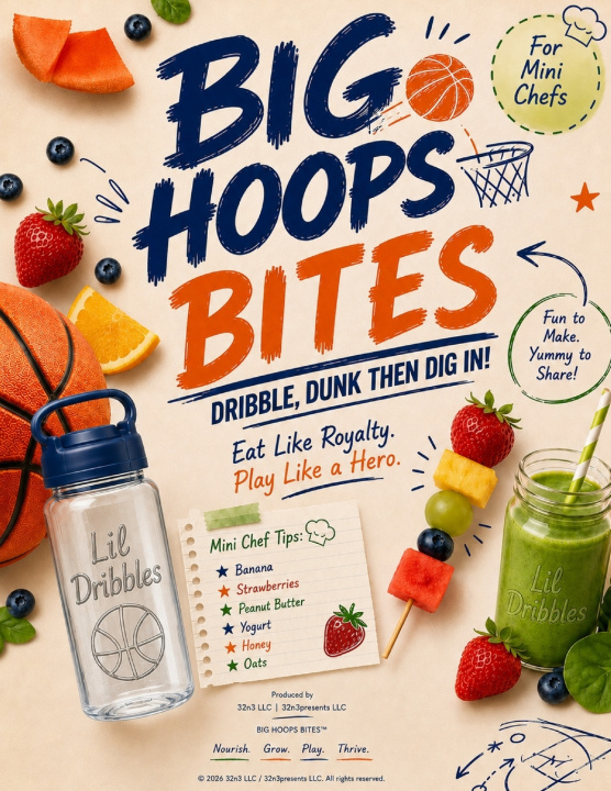 Carte BIG HOOPS BITES™ DRIBBLE, DUNK, THEN DIG IN! 32n3presents llc