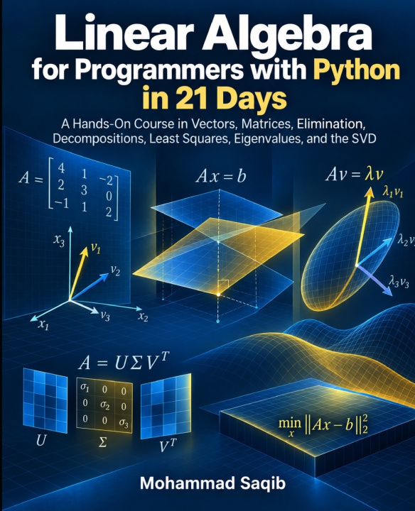 Livro Linear Algebra for Programmers with Python in 21 Days Mohammad Saqib