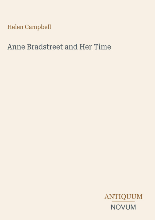 Livro Anne Bradstreet and Her Time 