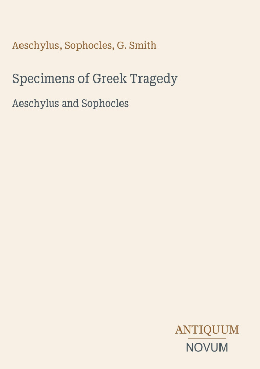 Livro Specimens of Greek Tragedy Sophocles