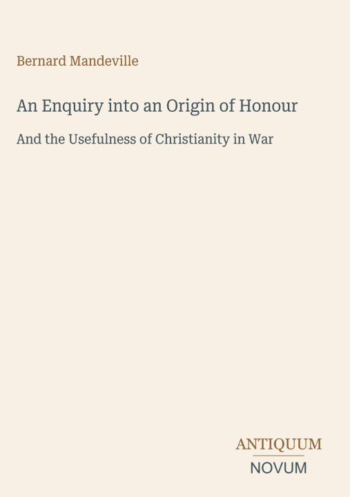 Livro An Enquiry into an Origin of Honour 
