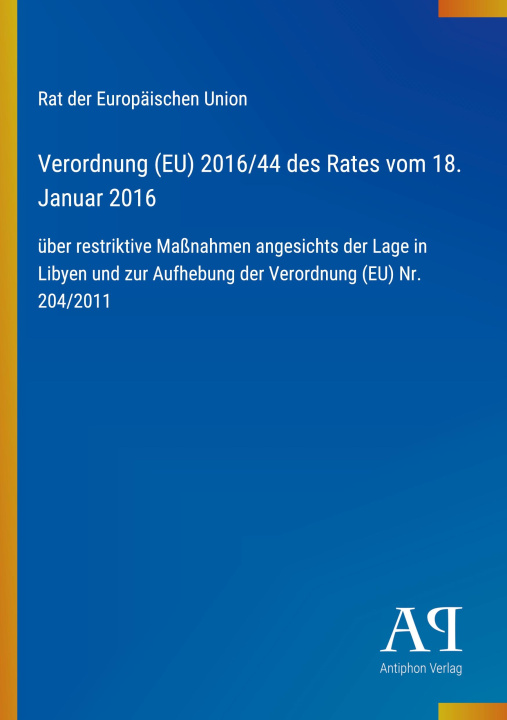 Livro Verordnung (EU) 2016/44 des Rates vom 18. Januar 2016 