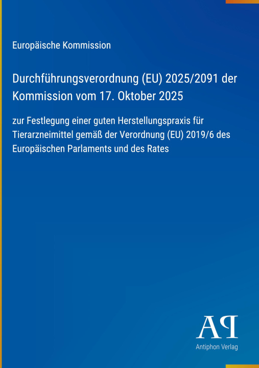 Boek Durchführungsverordnung (EU) 2025/2091 der Kommission vom 17. Oktober 2025 