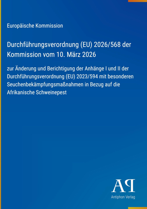 Kniha Durchführungsverordnung (EU) 2026/568 der Kommission vom 10. März 2026 