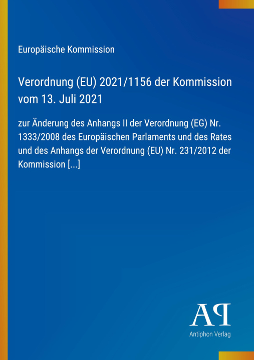 Livro Verordnung (EU) 2021/1156 der Kommission vom 13. Juli 2021 