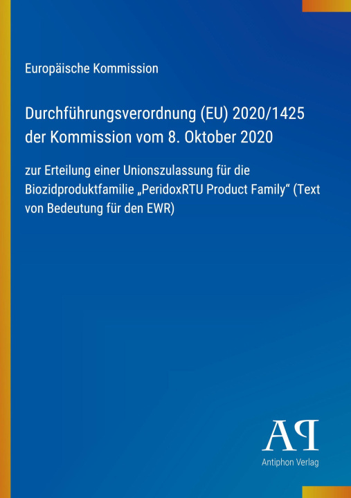 Boek Durchführungsverordnung (EU) 2020/1425 der Kommission vom 8. Oktober 2020 