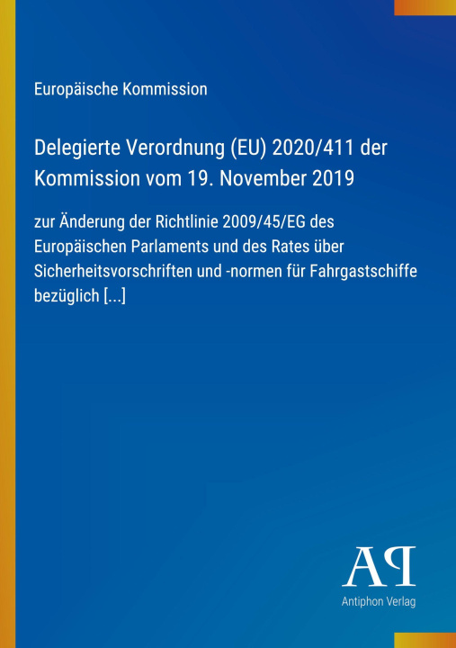 Boek Delegierte Verordnung (EU) 2020/411 der Kommission vom 19. November 2019 