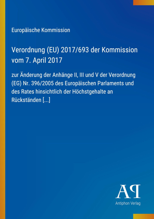 Livro Verordnung (EU) 2017/693 der Kommission vom 7. April 2017 
