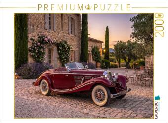Játék CALVENDO Puzzle Mercedes-Benz 500 K Spezial-Roadster (Deutschland, 1934-36) vor einem provenzalischen Natursteinanwesen | 2000 Teile Lege-Größe 90 × 6 Calvendo