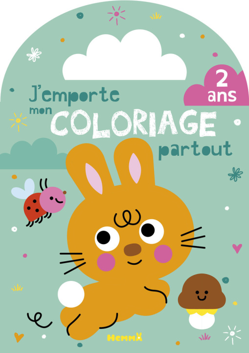 Boek J'emporte mon coloriage partout (2 ans) (Lapin) 