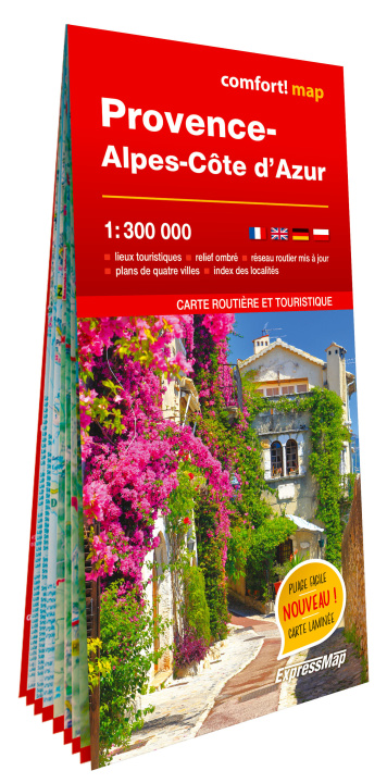 Libro Provence-Alpes-Côte d'Azur 1/300.000 (carte grand format laminée) 