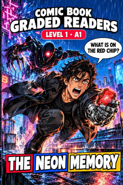 Boek The Neon Memory - Illustrated Comic Book Graded Reader to Learn English, Level 1 A1 Abraão Paula