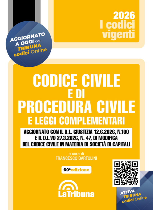 Livro Codice civile e di procedura civile e leggi complementari 2026 