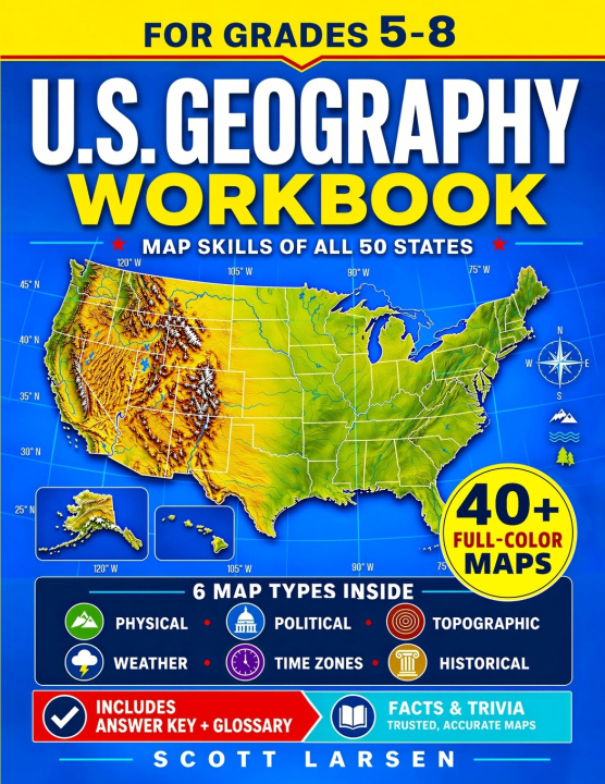 Knjiga U.S. Geography Workbook for Grades 5-8 Scott Larsen