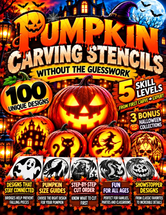 Boek Pumpkin Carving Stencils Without the Guesswork Autumn Holloway