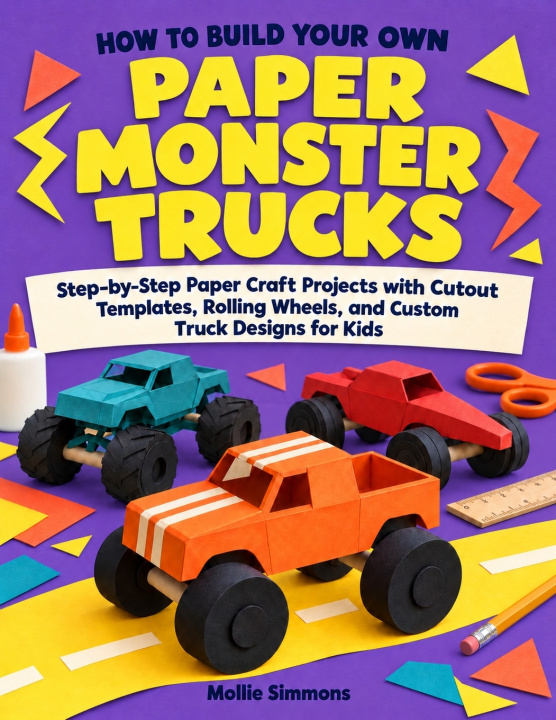 Книга HOW TO BUILD YOUR OWN PAPER MONSTER TRUCKS Mollie Simmons