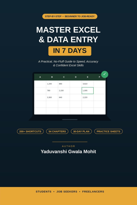Kniha Master Excel & Data Entry in 7 Days Yaduvanshi gwala Mohit