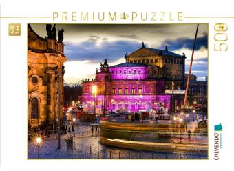 Spel/speelgoed CALVENDO Puzzle Vorbereitungen auf dem Theaterplatz für den Semperoperball | 500 Teile Lege-Größe 48 × 36 cm Foto-Puzzle für Erwachsene Calvendo