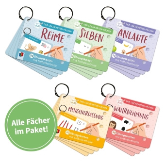 Hra/Hračka 5 Lochkarten-Fächern im Paket: Anlaute, Silben, Reime, Wahrnehmung, Mengenerfassung 