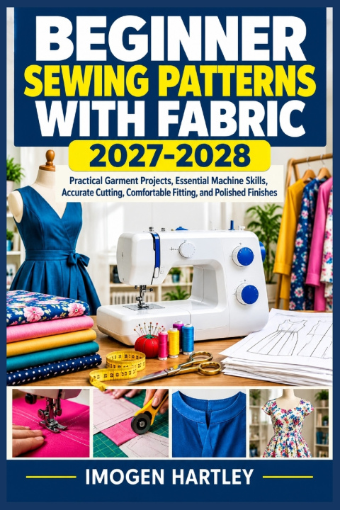 Kniha beginner sewing patterns with fabric 2027-2028 IMOGEN HARTLEY