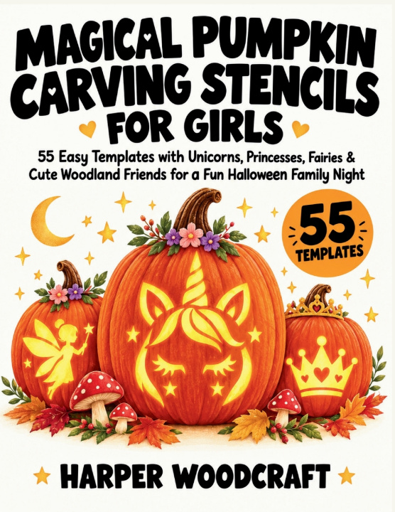 Könyv Magical Pumpkin Carving Stencils for Girls Harper Woodcraft