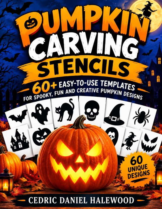 Kniha PUMPKIN CARVING STENCILS Cedric Daniel Halewood