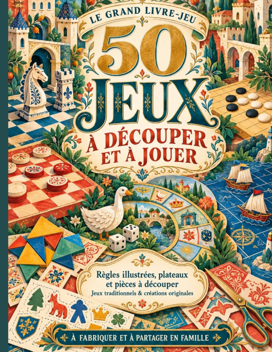 Libro 50 Jeux à découper et à jouer Poulpy Corp